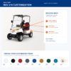 Customized-color-logo-golf-cart SUN-CART MXV 2+0 customization options for colors, branding and accessories