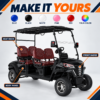 Custom Colors and Logo Options for LSV 4-Seater Custom body colors and logo placement options for Suncart LSV 4-seater golf cart