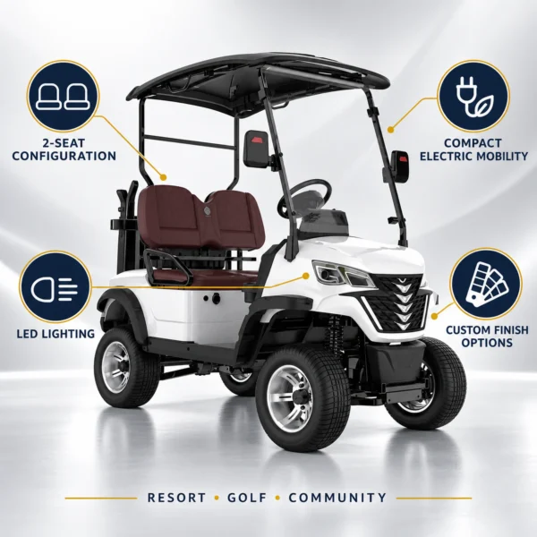 LSV 2-Seater Electric Golf Cart Key Features LSV 2-seater electric golf cart features for resort, golf and community use