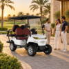 MXV 2+2 Resort Guest Transport SUN-CART MXV 2+2 electric golf cart at a luxury Dubai golf resort