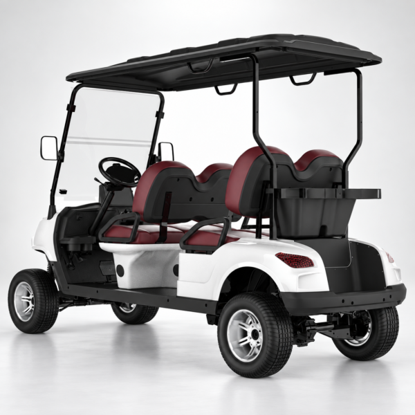 MXV 4+0 Four Passenger Seating Detail SUN-CART MXV 4+0 four forward-facing passenger seats and rear storage detail
