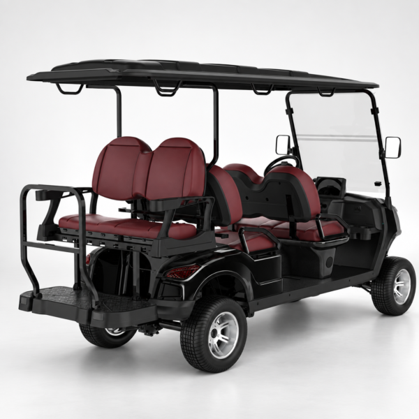MXV 4+2 Black Rear Seating Detail Black SUN-CART MXV 4+2 rear-facing seats and boarding platform detail
