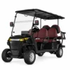 MXV 4+2 Black Six Seat Electric Golf Cart Black SUN-CART MXV 4+2 six seat electric golf cart front three-quarter view