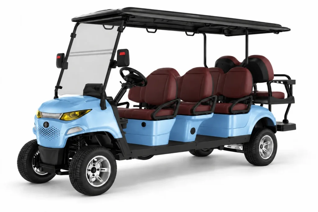 Light sky blue SUN CART MXV 6+2 eight-seat electric golf cart
