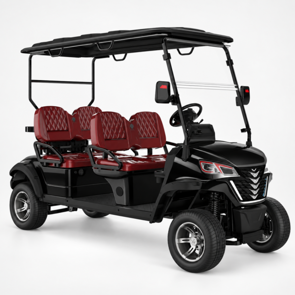 Suncart LSV 4-Seater Black Electric Golf Cart Black Suncart LSV 4-seater electric golf cart with four forward-facing seats