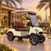 TXV 2+0 for Luxury Dubai Properties Ivory TXV 2+0 electric golf cart at a luxury Dubai residential property