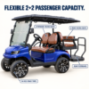 Spacious TXV 4+0 Four-Passenger Seating TXV 4+0 golf cart with four forward-facing seats in two rows and a full-length canopy