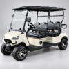 TXV 4+0 Ivory Electric Golf Cart Ivory TXV 4+0 electric golf cart with four forward-facing seats and road tires