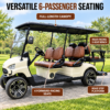 Versatile TXV 4+2 Six-Passenger Seating TXV 4+2 electric golf cart with four forward-facing seats and rear-facing two-seat bench