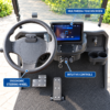 TXV 6+0 Multimedia Touchscreen Cockpit TXV 6+0 golf cart cockpit with multimedia touchscreen and ergonomic steering wheel