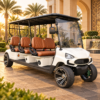 TXV 6+0 for Dubai Hotels and Properties Ivory TXV 6+0 six-passenger electric golf cart at a Dubai luxury hotel